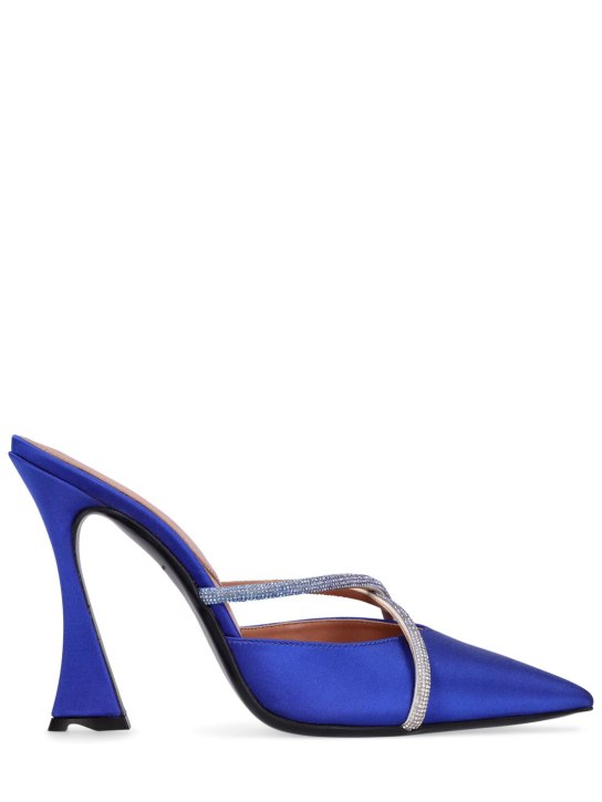 D'accori: 100mm hohe Mules aus Satin mit Kristallen „Ella“