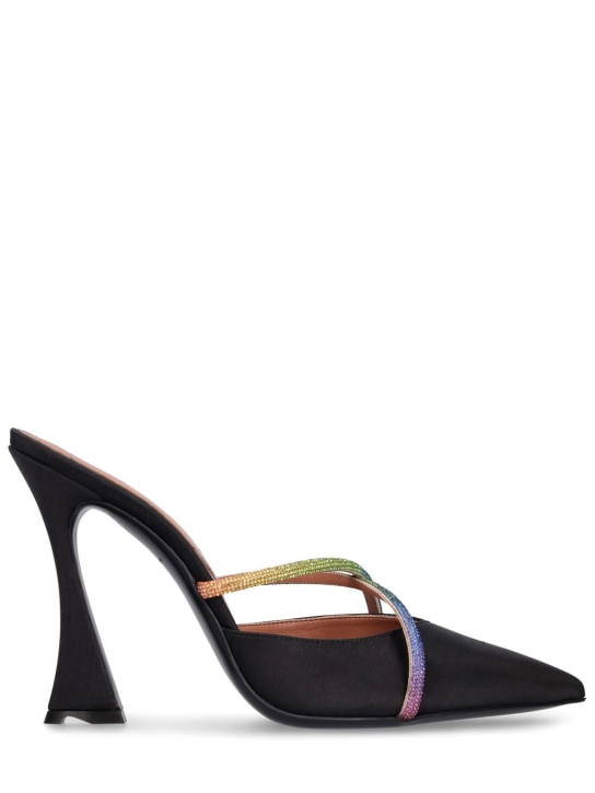D'accori - 100mm hohe Mules aus Satin mit Kristallen „Ella“