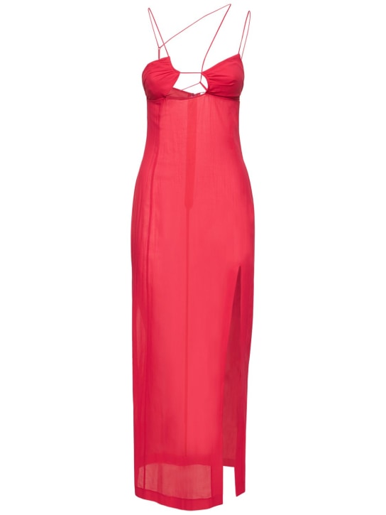 Nensi Dojaka: Cutout asymmetric bra long dress