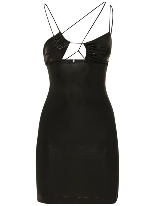 Nensi Dojaka: Glossy cutout asymmetric mini dress