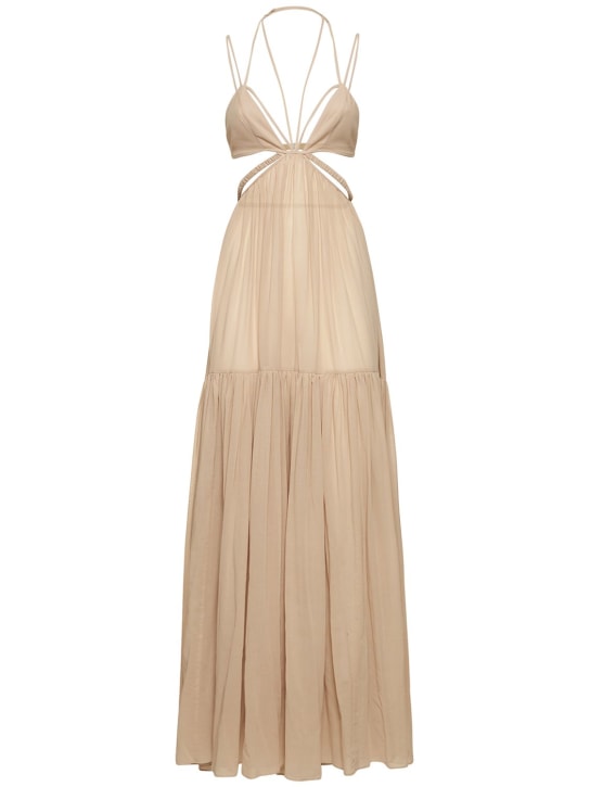 Nensi Dojaka - Triangle bra cutout belted long dress