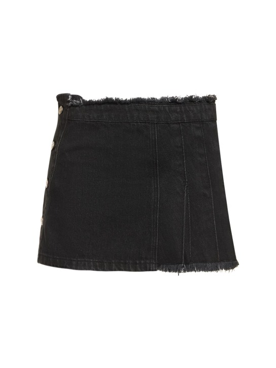 Andersson Bell: Jupe courte en denim plissé Apron