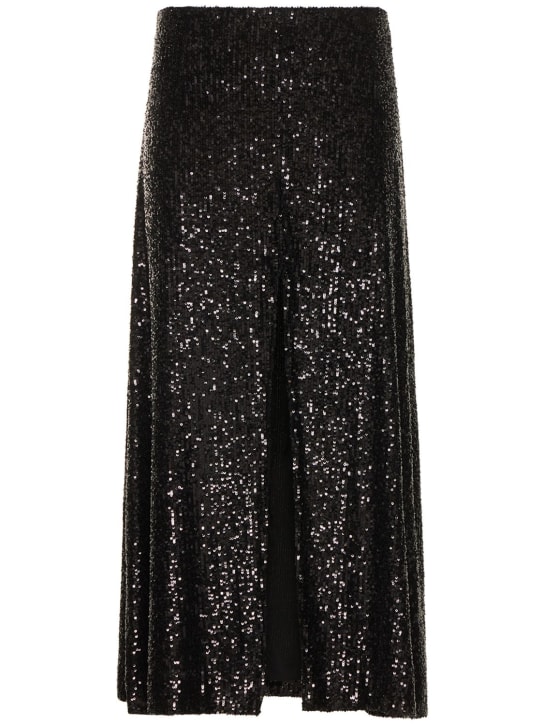 Gauchere: Jupe midi en sequins taille haute