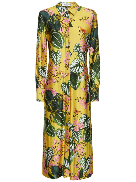 Oscar De La Renta - Robe-chemise longue en sergé imprimé