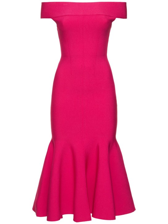Roland Mouret: Off-the-shoulder viscose knit midi dress