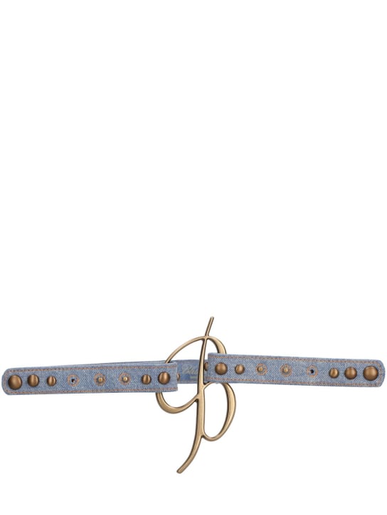 Blumarine - Ceinture en denim clouté à logo