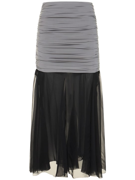Tory Burch - Jupe longue en soie et mousseline de jersey