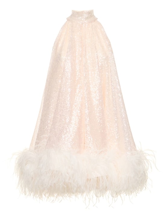 16arlington - Robe courte en sequins et plumes Cindy