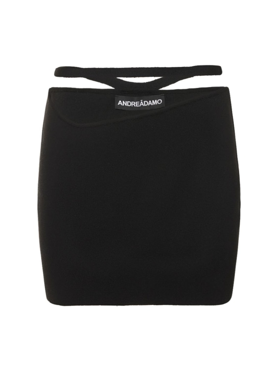 Andreadamo - Jupe courte en maille de viscose stretch