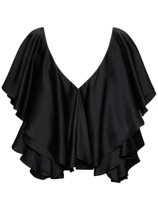 Interior: Top Jane in raso di seta con ruches