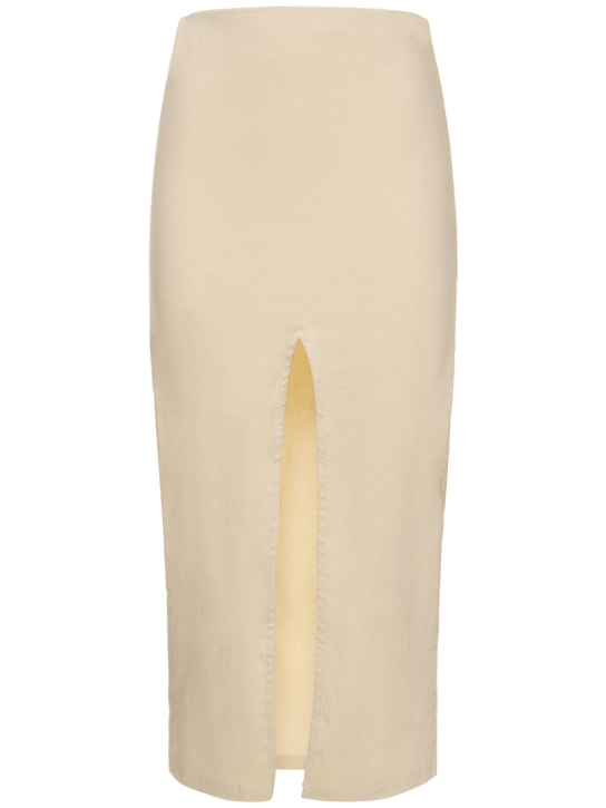 Anemos: Jupe midi en lin stretch The Front Slit