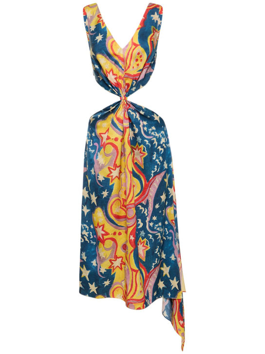 Marni - Midikleid aus Enverssatin mit Druck