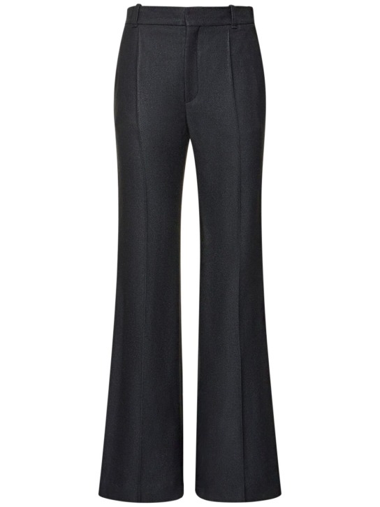Chloé: Pantalones rectos de seda y lana