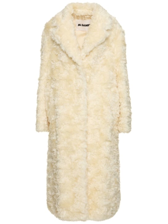 Jil Sander: Manteau en mohair mélangé à boutonnage simple