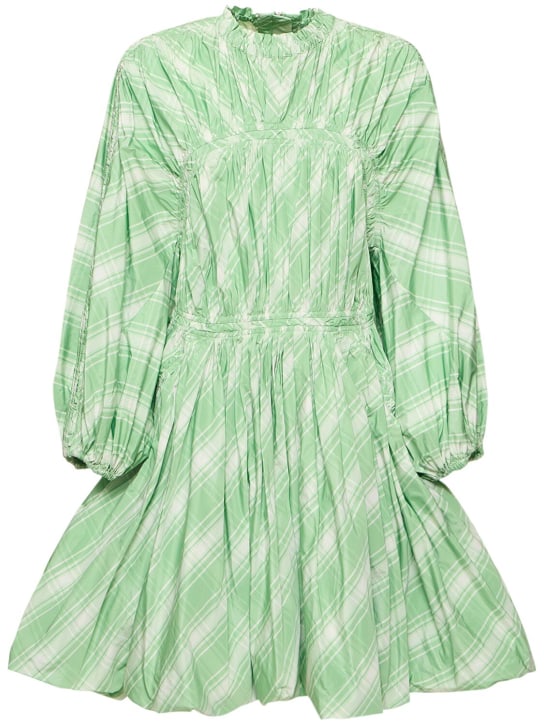 Jil Sander: Robe courte à carreaux manches longues