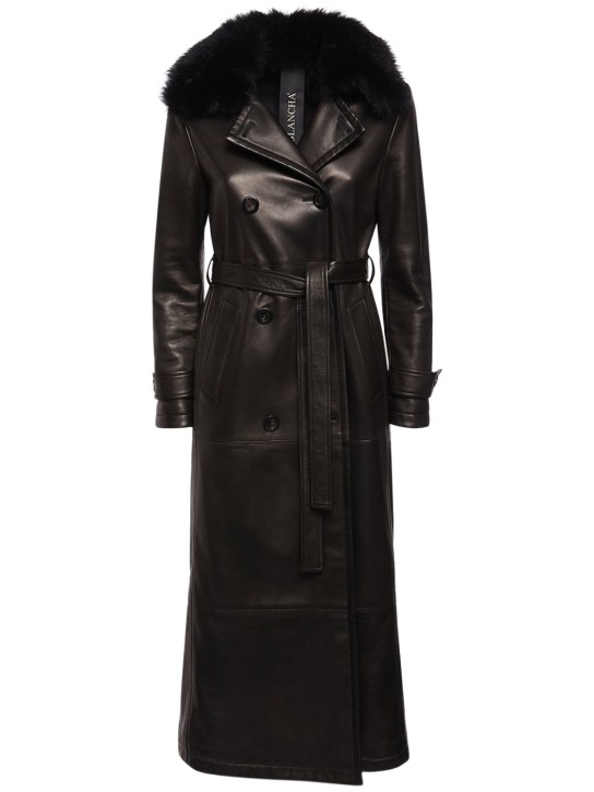 Blancha: Trenchcoat aus Shearling und Leder