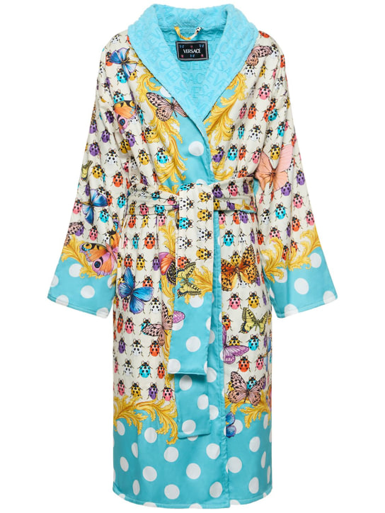 Versace: Robe de chambre imprimée La Vacanza