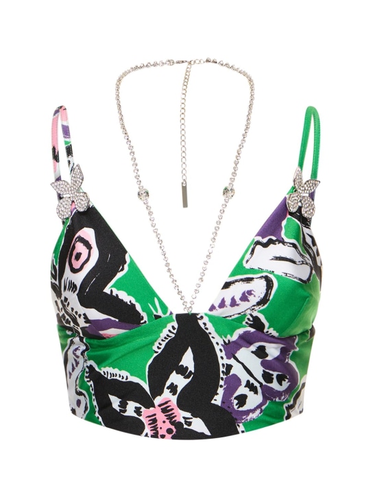 Area - Crop top Butterfly stampato
