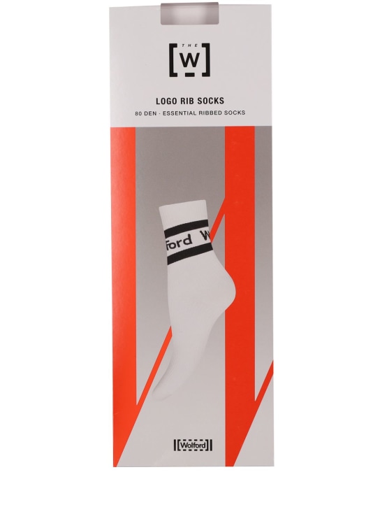 Wolford - Chaussettes en maille de coton mélangé à logo