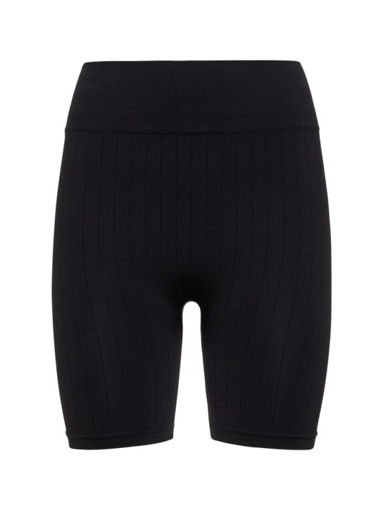 Prism Squared: Fließende, gerippte Shorts mit hohem Bund
