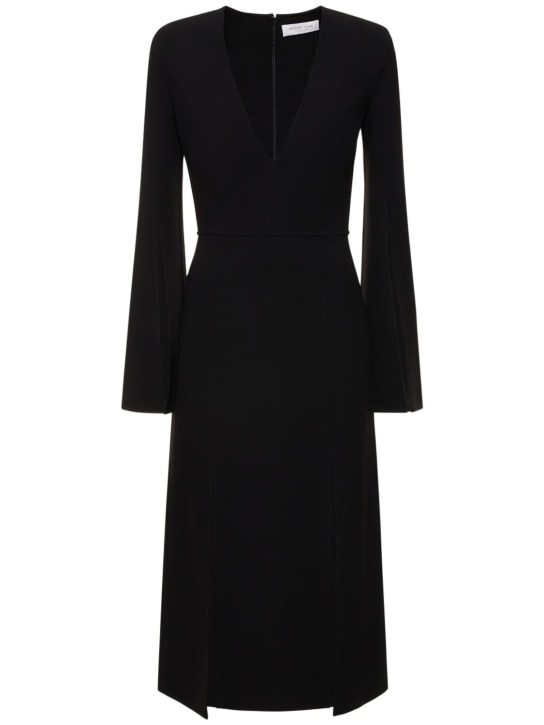 Michael Kors Collection - Vestito midi in crepe di lana stretch / spacchi