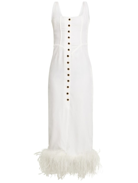 Alessandra Rich - Robe midi en velours et plumes