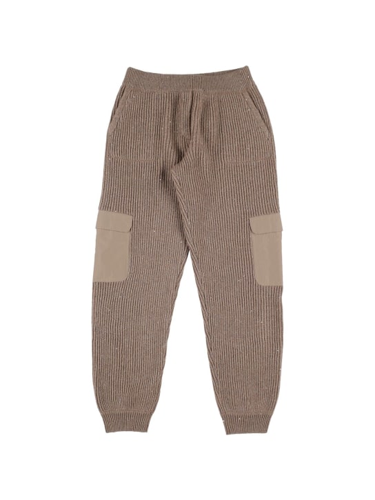 Brunello Cucinelli - Ribbed cashmere & nylon cargo pants