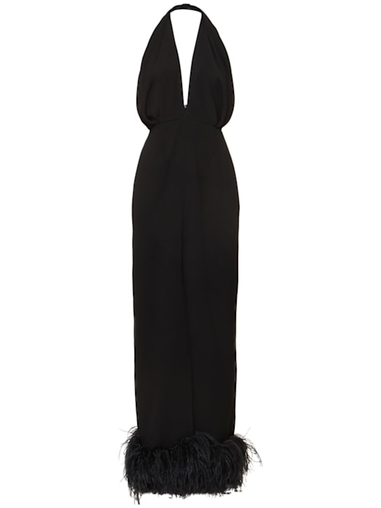 16arlington - Robe midi en crêpe et plumes Isolde