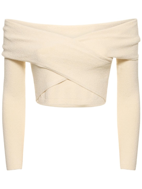 SIMKHAI: Aiden off-shoulder stretch viscose top