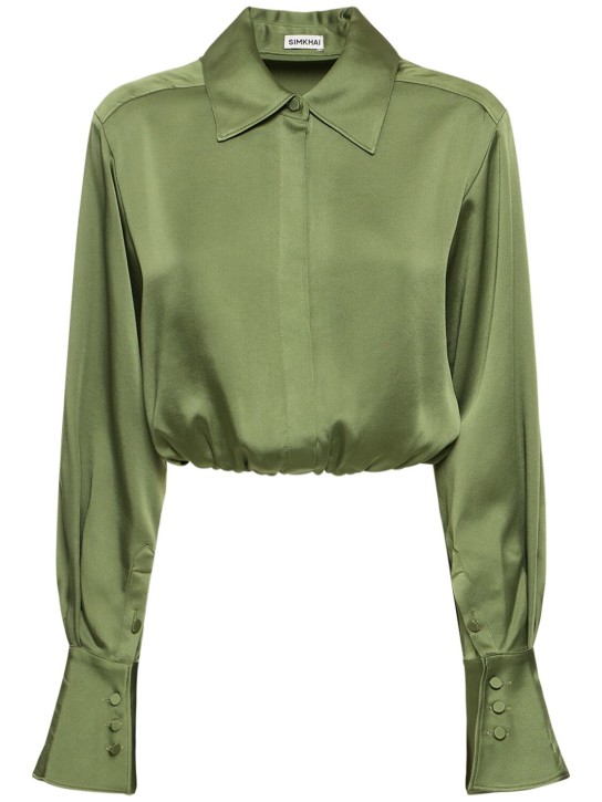 SIMKHAI - Crop top Blythe in raso
