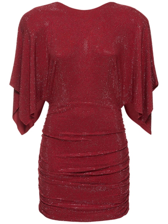 Alexandre Vauthier: Glittered draped jersey mini dress