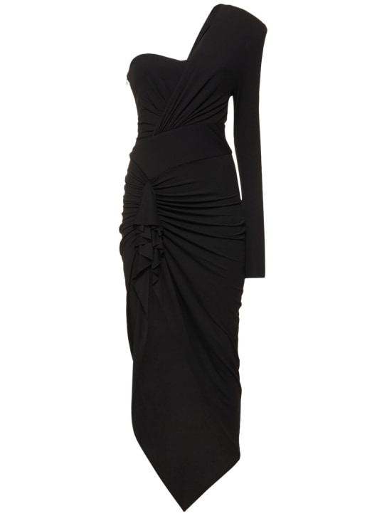 Alexandre Vauthier: One shoulder viscose jersey midi dress