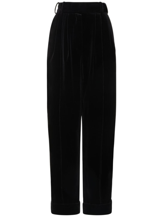 Alexandre Vauthier: Cotton velvet high rise wide pants