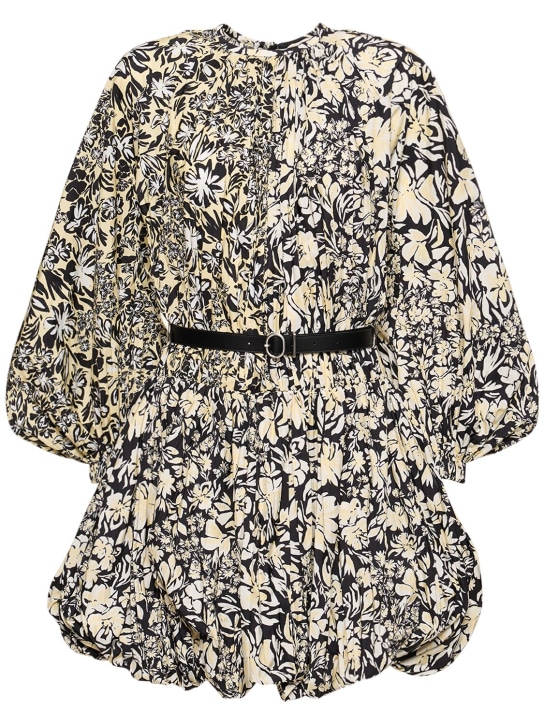 Jil Sander - Robe courte en taffetas imprimé et ceinture