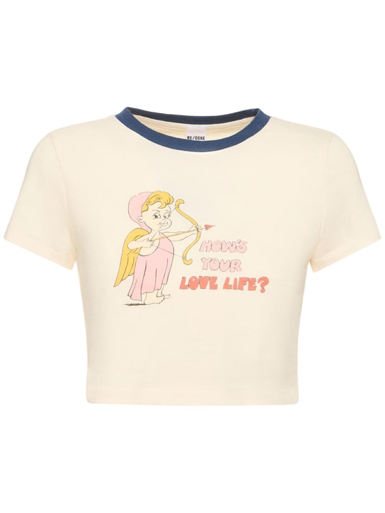 RE/DONE - T-shirt court en coton imprimé Love Life