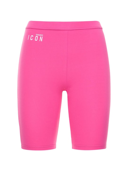 Dsquared2: Shorts biker in jersey di cotone / cutout