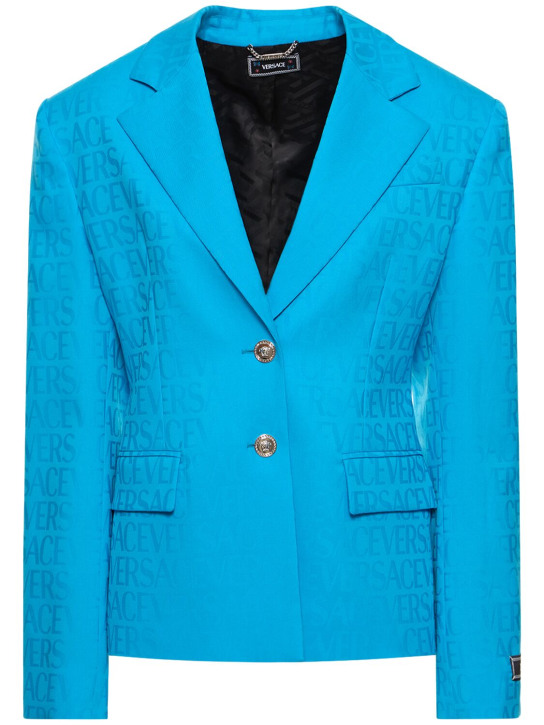 Versace - Veste en laine jacquard à logo