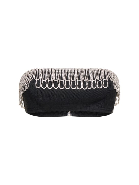 Rotate - Twill-Bandeau-Oberteil mit Verzierung