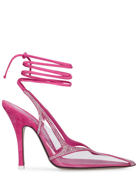 The Attico - 105mm Pumps aus Wildleder & PVC „Venus Chrome“