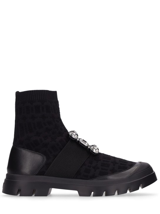 Roger Vivier - 20mm hohe Stricksocken-Stiefeletten „Walkyviv“