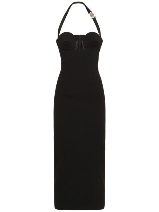 Versace - Robe midi en satin envers à logo