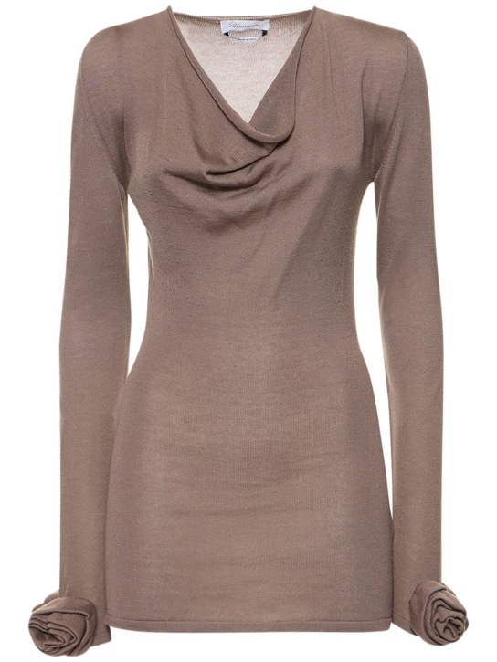 Blumarine: Vestito drappeggiato / rose
