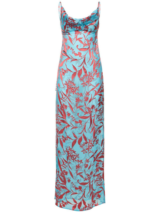 Magda Butrym - Printed chiffon plunge neck long dress