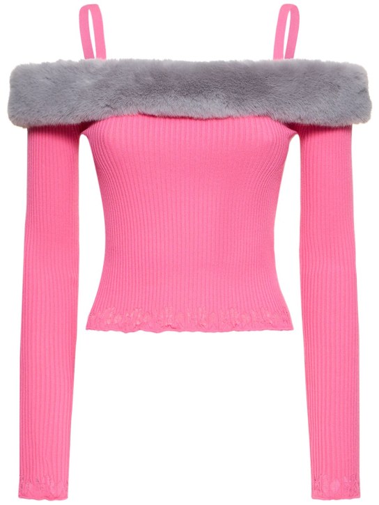 Blumarine: Schulterfreies Oberteil aus Strick