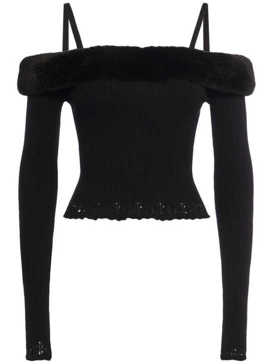 Blumarine - Schulterfreies Oberteil aus Strick