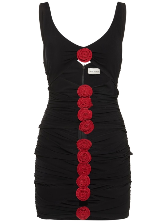 Magda Butrym - Ruched jersey mini dress w/roses