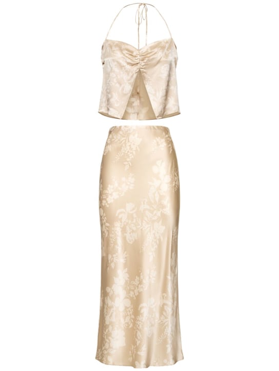 Reformation: Beba silk satin top & midi skirt