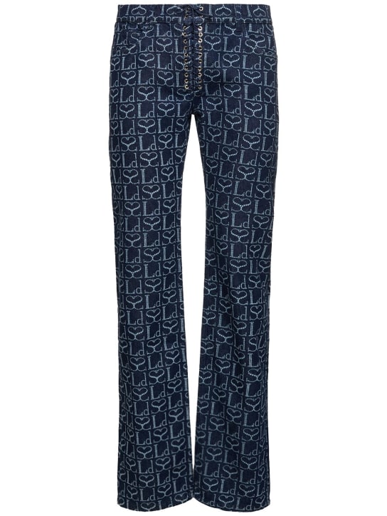 Ludovic de Saint Sernin - Jean droit en denim de coton à monogramme