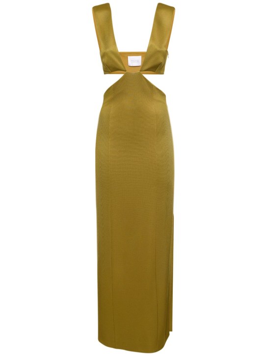 Galvan - Robe longue en satin ajouré Beverly