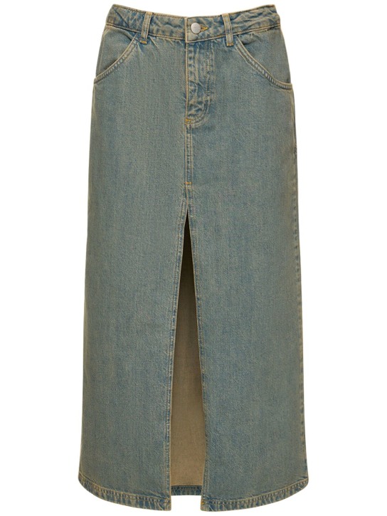 Miaou: Gonna midi Rowan in denim di cotone